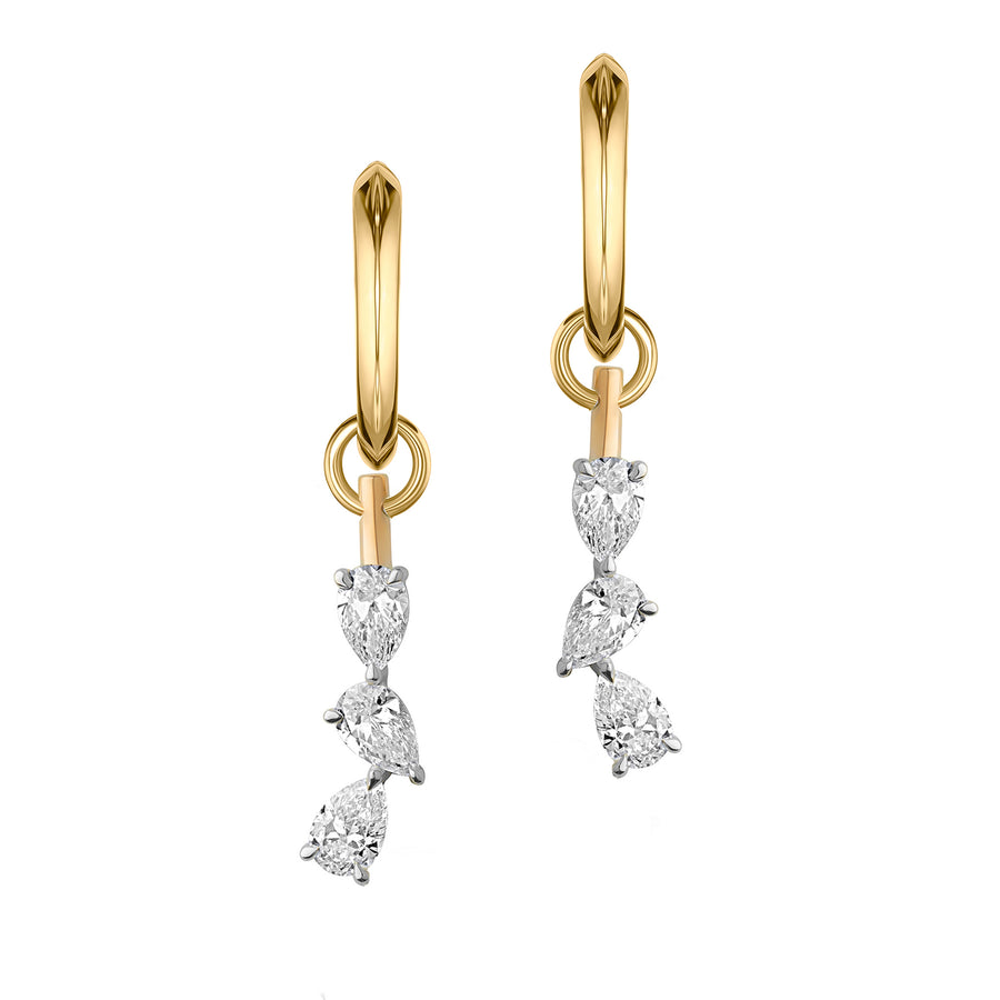 Triple Drop Huggie Earrings