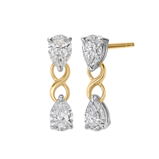 Diamond Twist Connection Earrings - Main Img