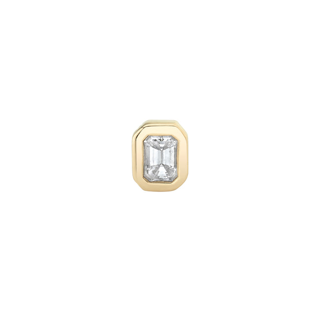 Mini Emerald Cut Diamond Stud