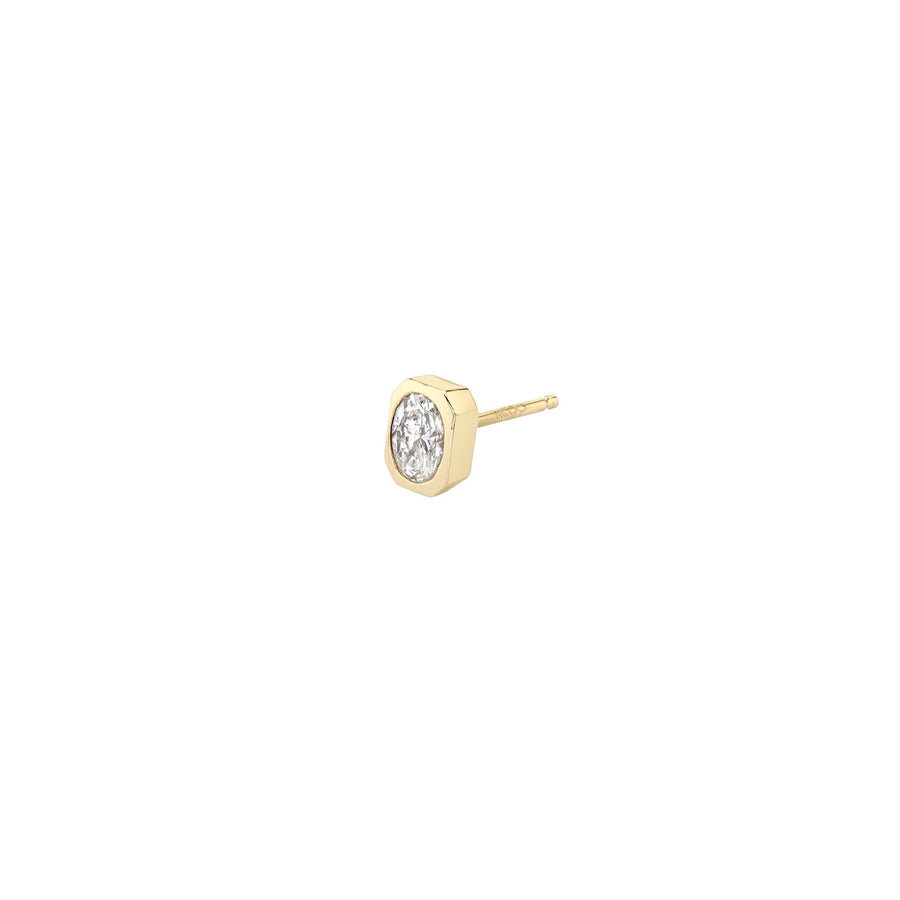 Lizzie Mandler Mini Oval Diamond Stud Earring - Earrings - Broken English Jewelry side view