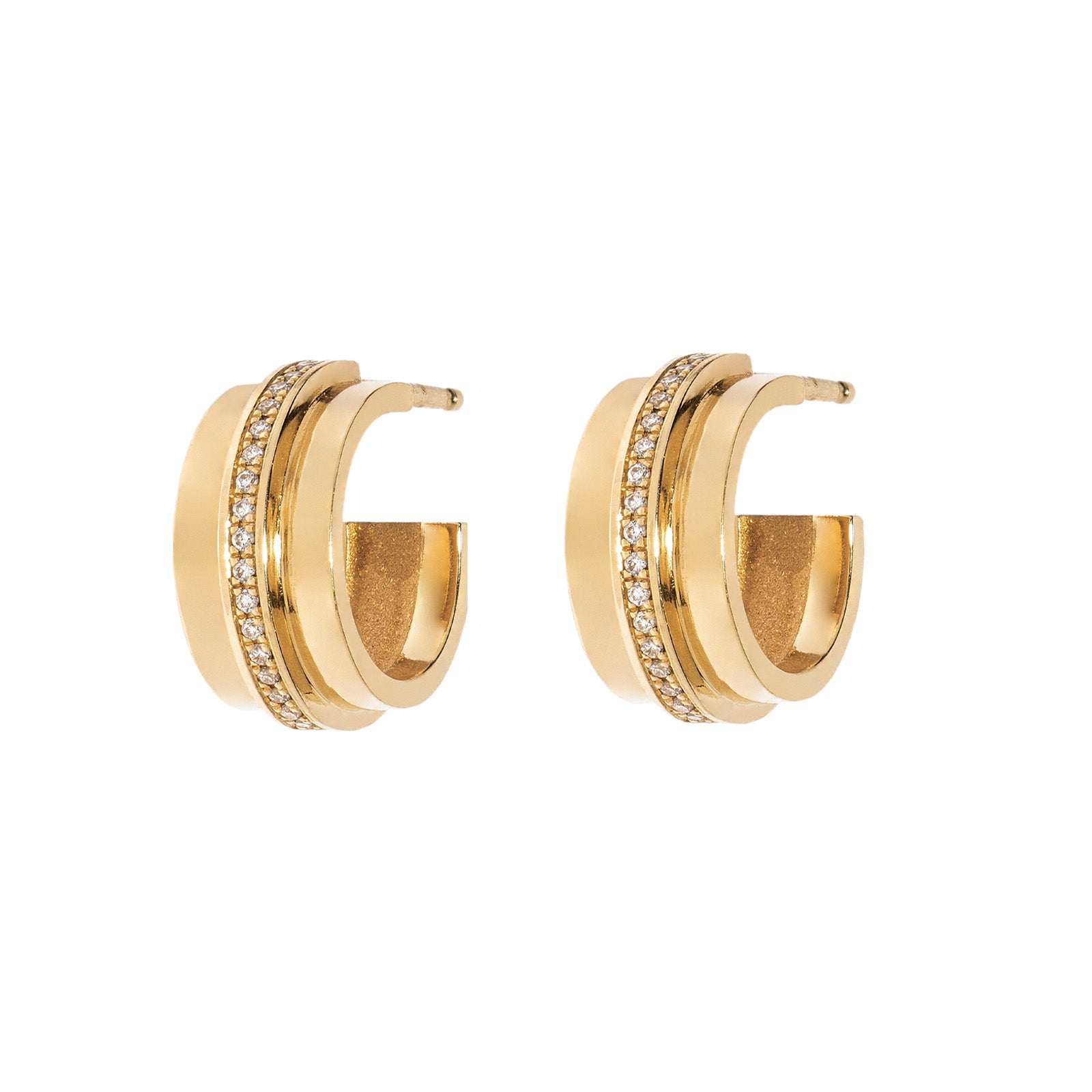 Azlee 3 Tier Staircase Huggies - Earrings - Broken English Jewelry