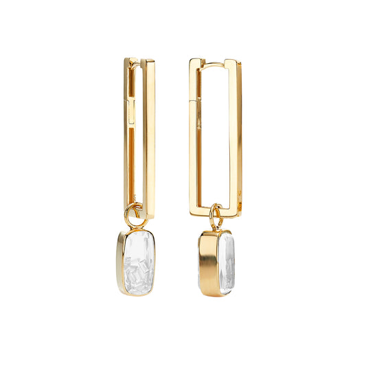 Pair Kaleidoscope Shaker Forma Hoop Earrings 18K Yellow Gold - Main Img