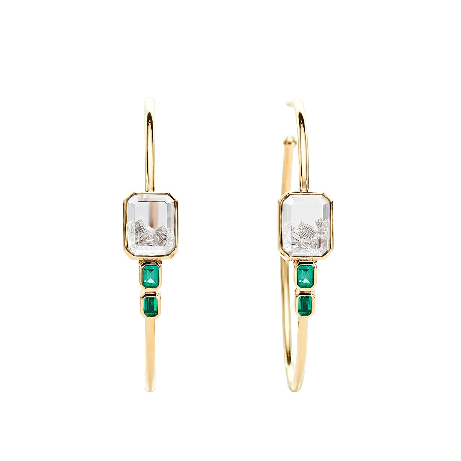 Moritz Glik Bala Emerald Hoops, front and angled view