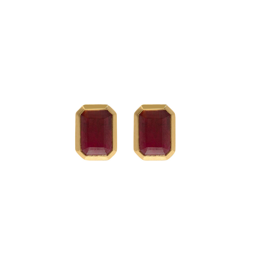 Azlee Rich Small Ruby Studs - Earrings - Broken English Jewelry