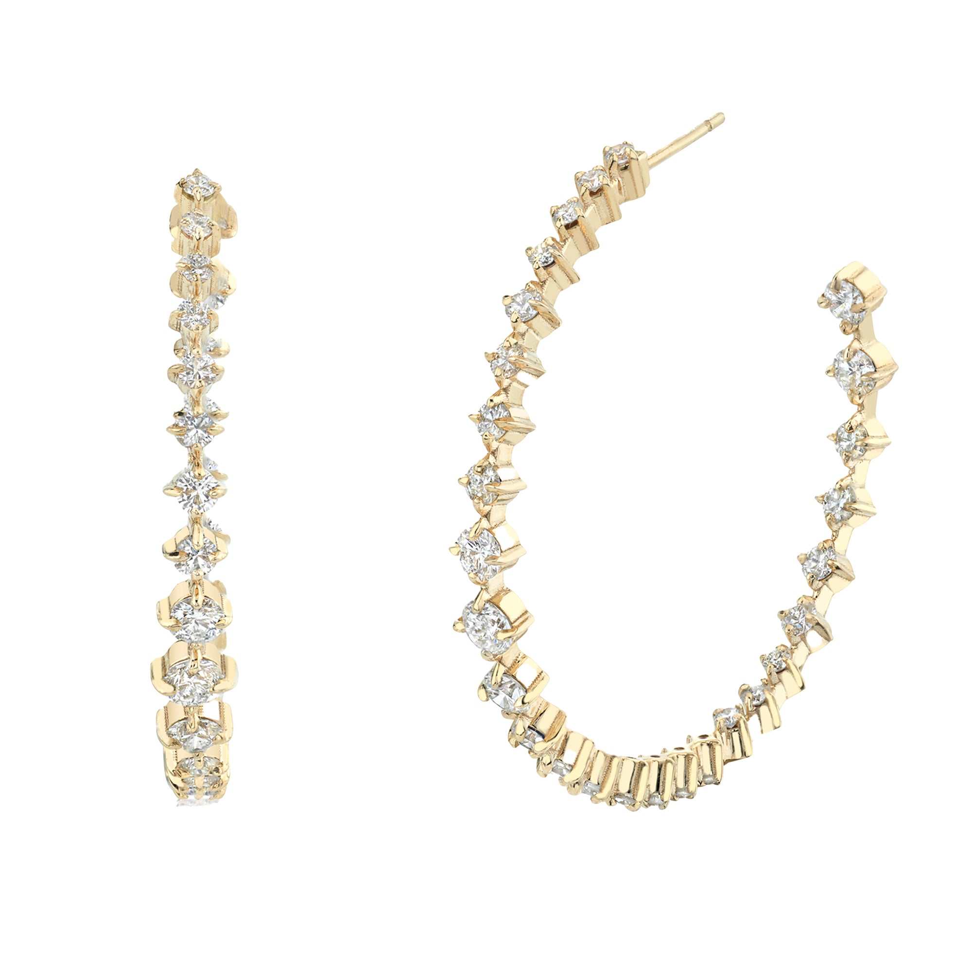 Graduated Compass Hoop Earrings