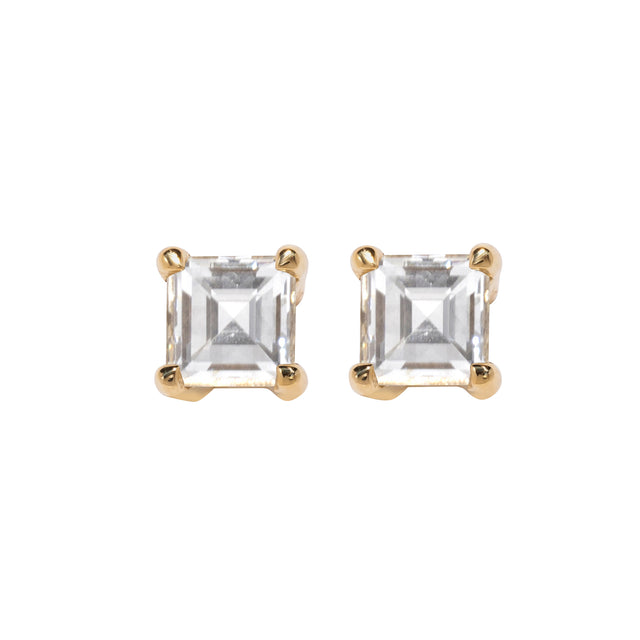 Diamond Allure Carre Stud Earrings