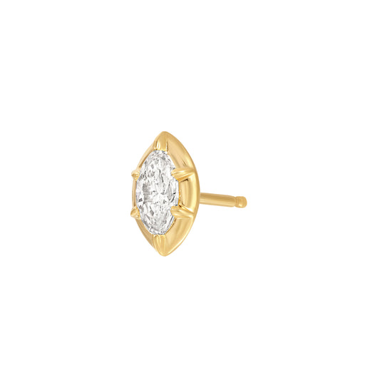 Marquise Diamond Rosette Stud Earring