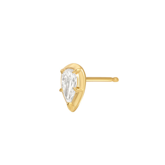 Pear Diamond Rosette Stud Earring