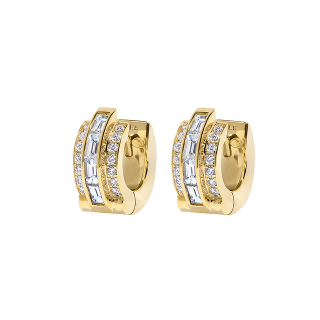 Diamond Staircase Huggie Earrings