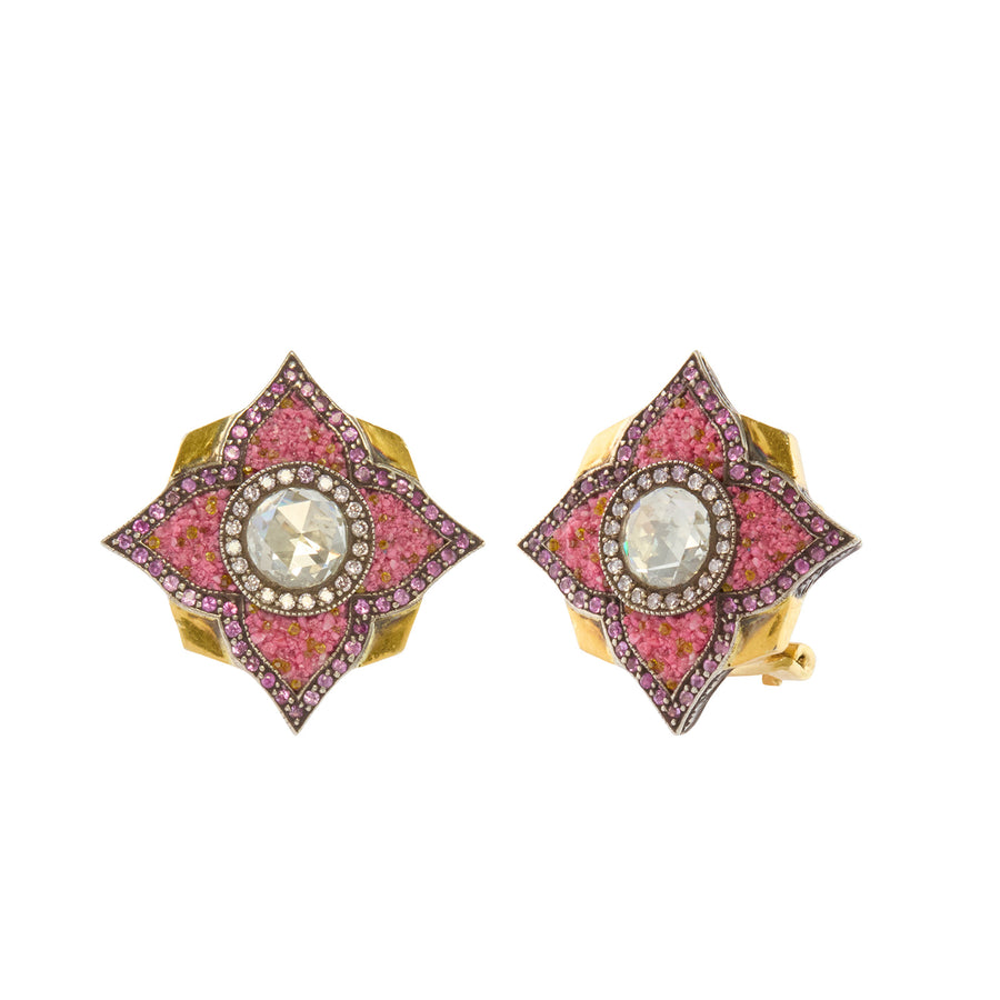 Sevan Bıçakçı Square Carnelian Micro Mosaic Earrings - Earrings - Broken English Jewelry