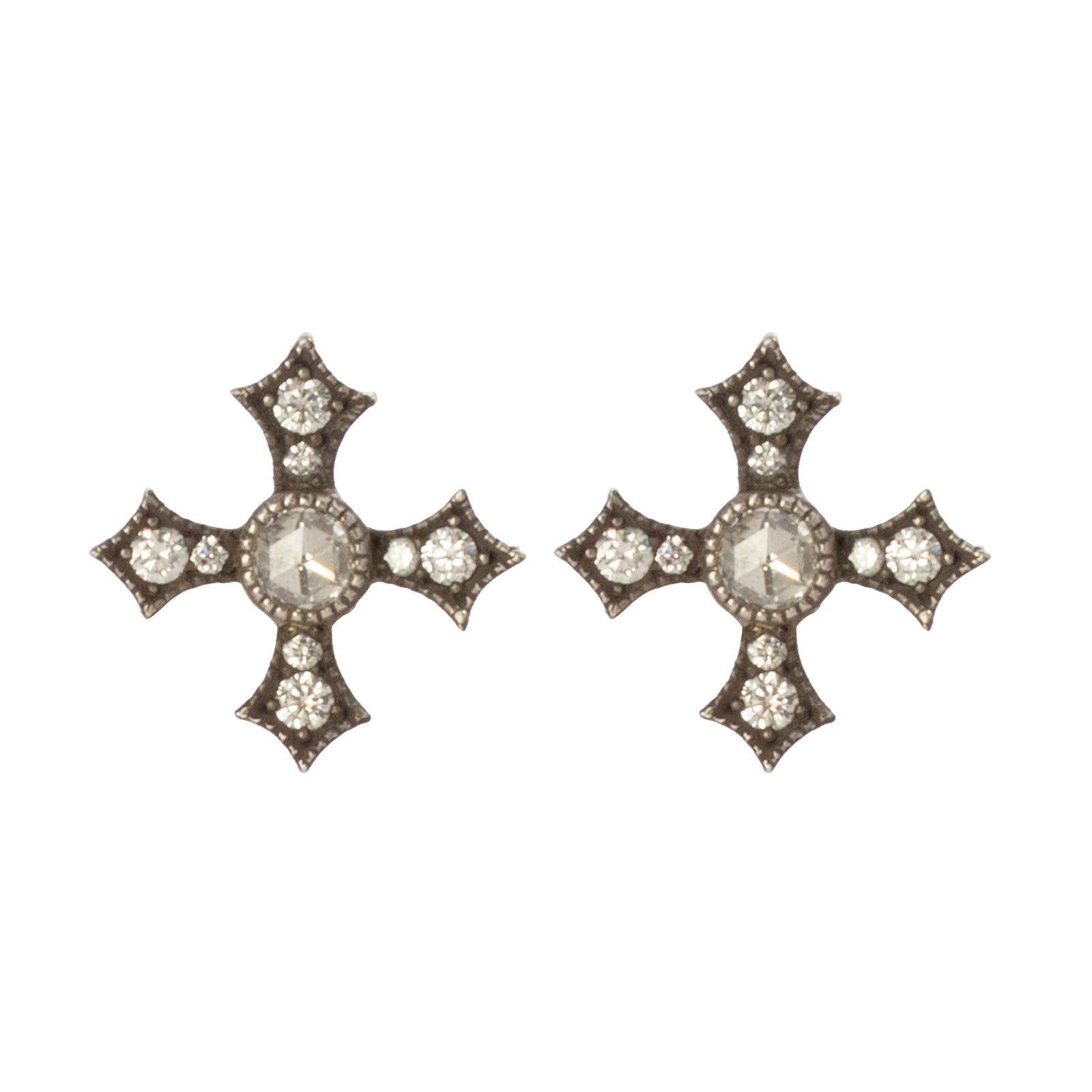 Arman Sarkisyan Cross Studs front view 