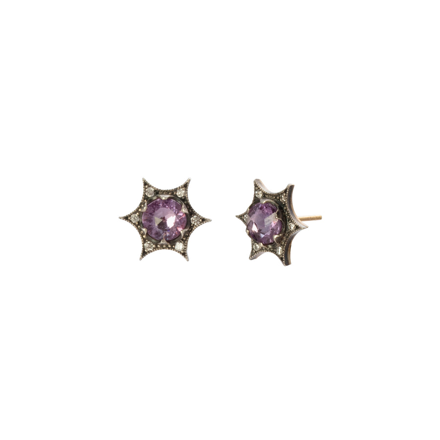 Arman Sarkisyan Starburst Stud Earrings - Purple Sapphire - Earrings - Broken English Jewelry