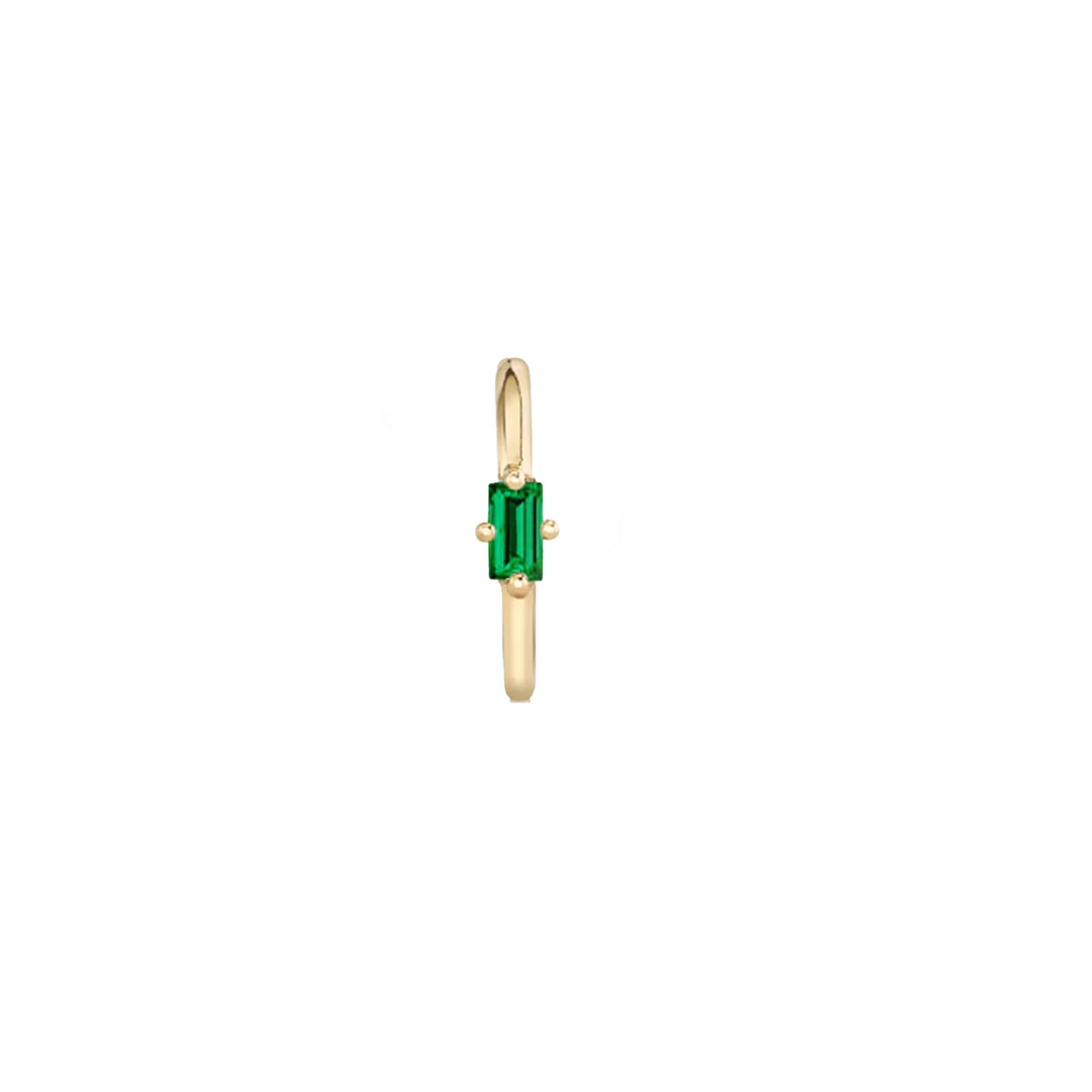 Baguette Emerald Seamless Huggie