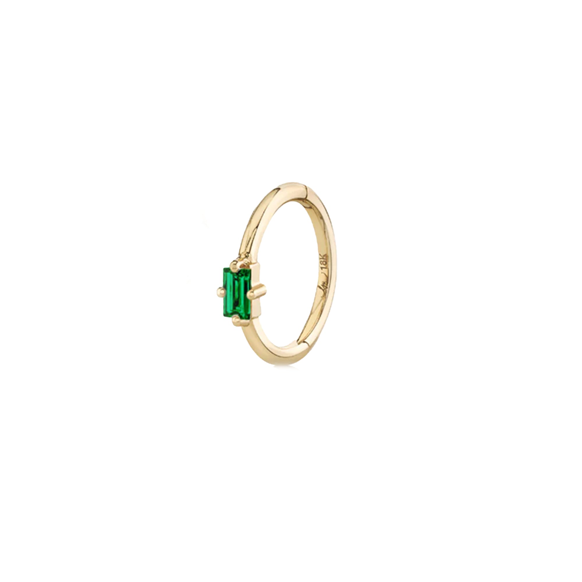 Baguette Emerald Seamless Huggie