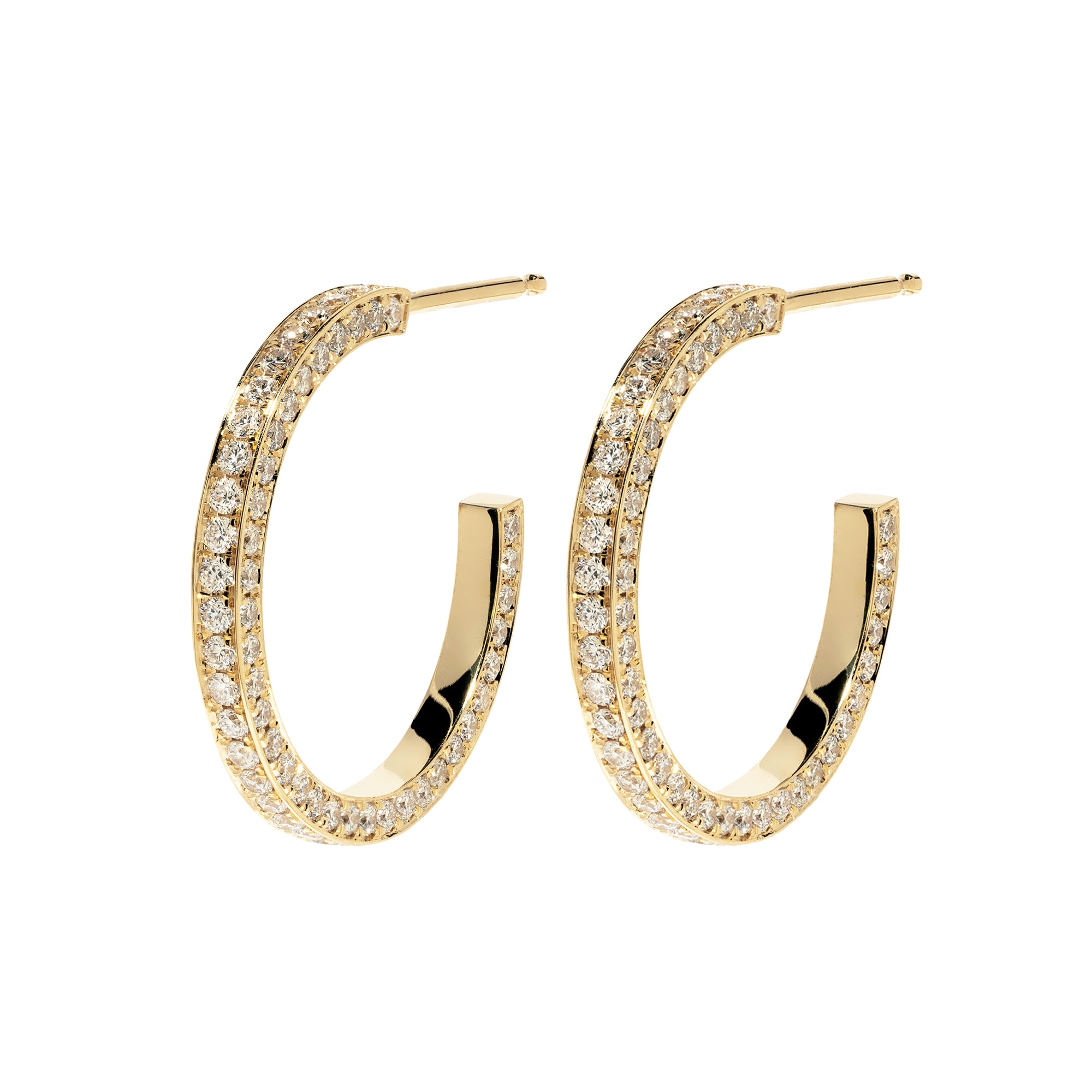 Azlee - Diamond All Over Hoop Earrings