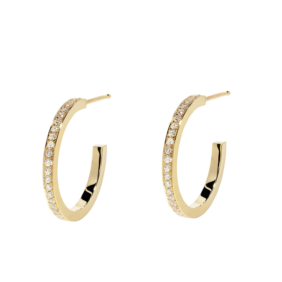 Azlee Front Diamond Hoops - Earrings - Broken English Jewelry front view