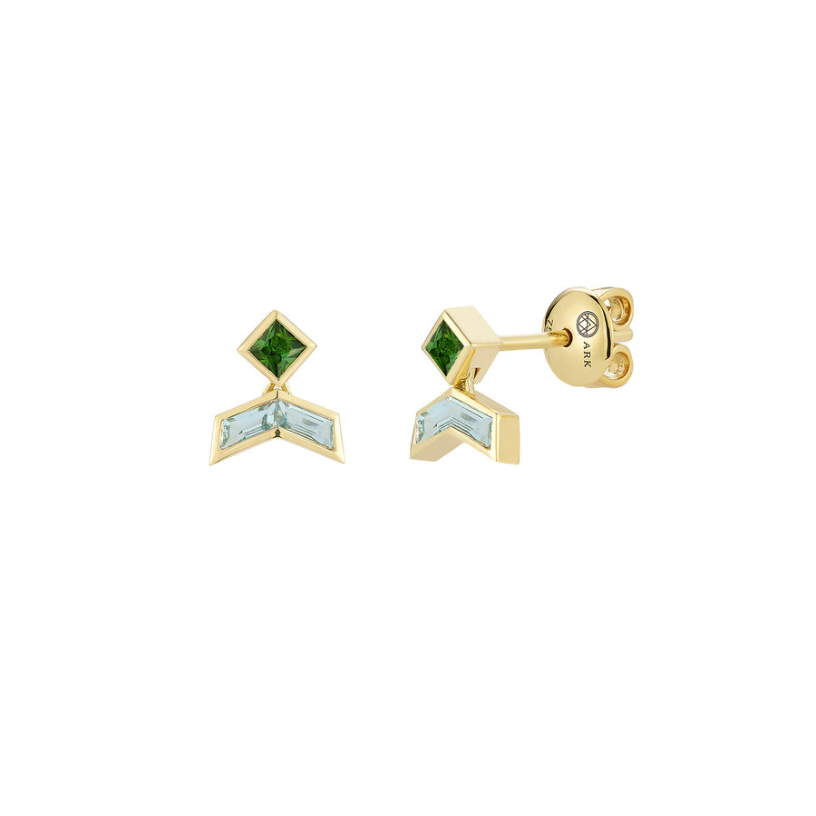 Ark Ecstasy Vibrations Baby Stud Earrings - Earrings - Broken English Jewelry, front and angled view