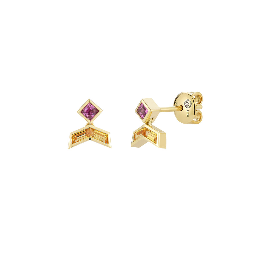 Ark Sunrise Vibrations Baby Stud Earrings - Earrings - Broken English Jewelry, front and angled view