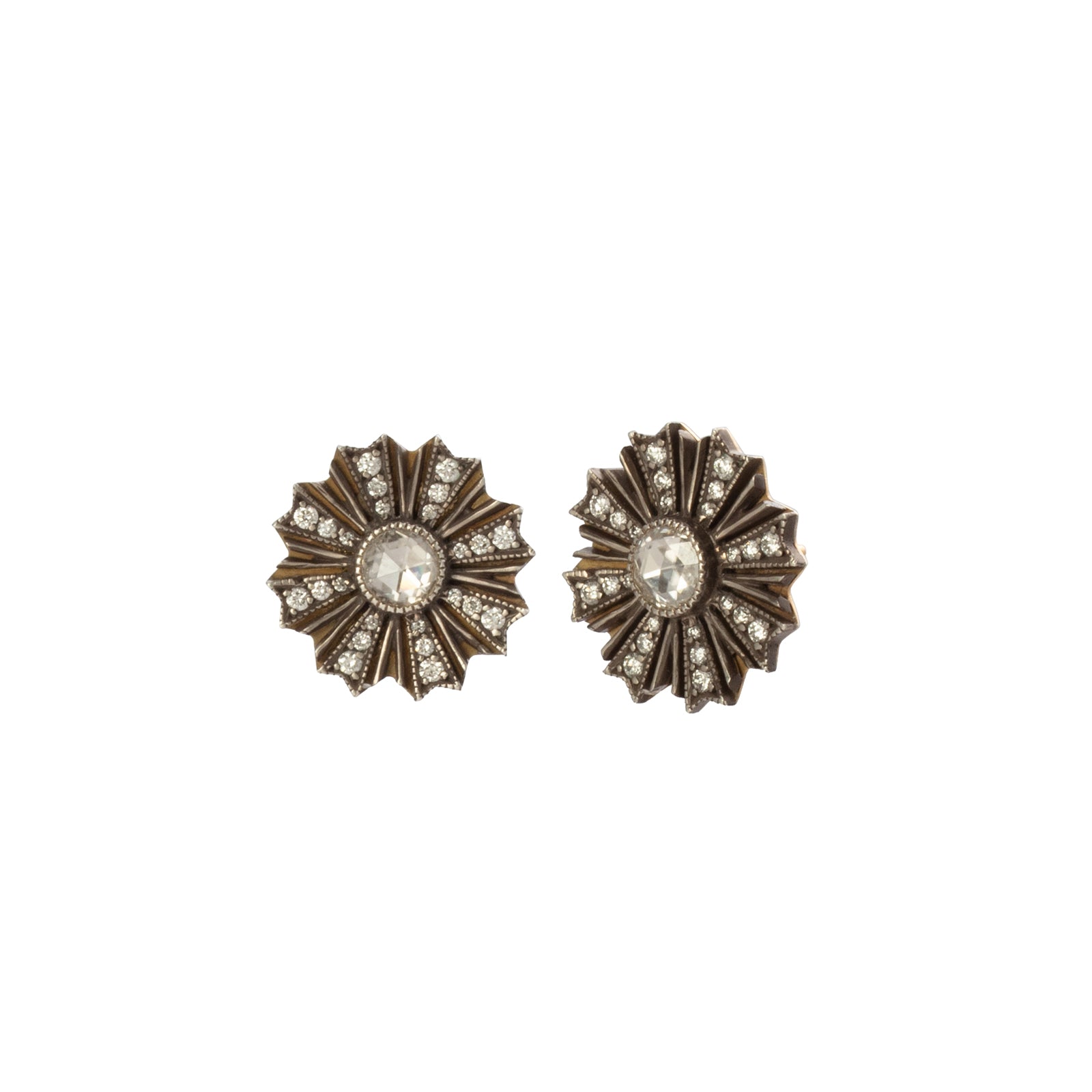 Arman Sarkisyan Sunburst Studs front and side view