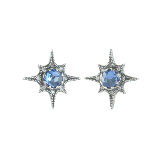 Sapphire North Star Studs - Main Img