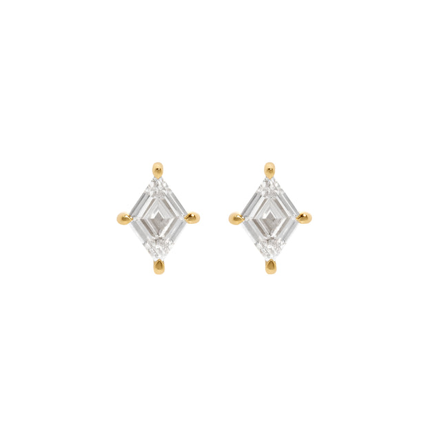 Azlee Lozenge Diamond Prong Studs, front view