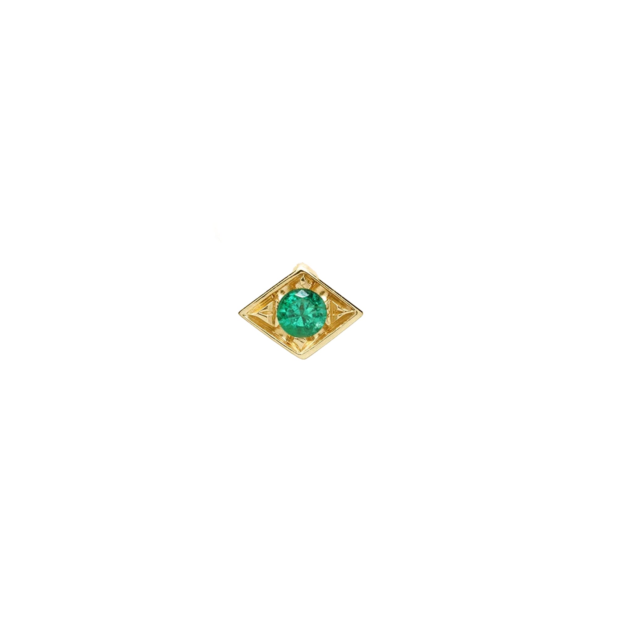 Lone Burst Emerald Stud