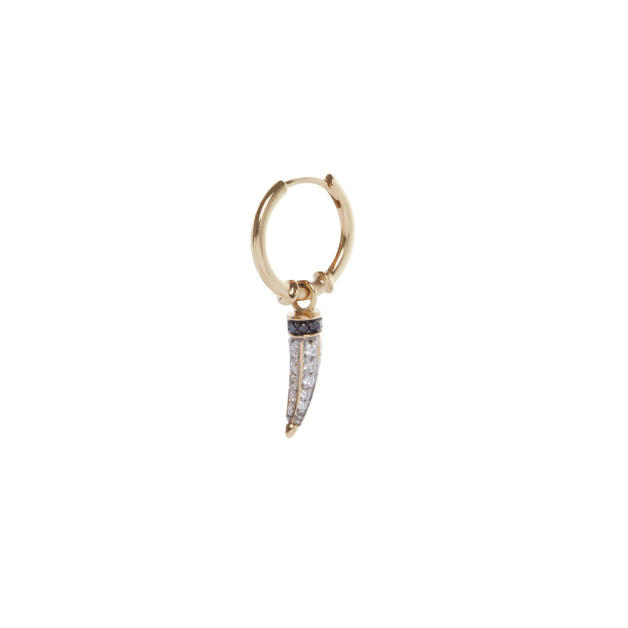 Ara Vartanian Horn Hoop Earring - Black and White Diamond - Earrings - Broken English Jewelry side view
