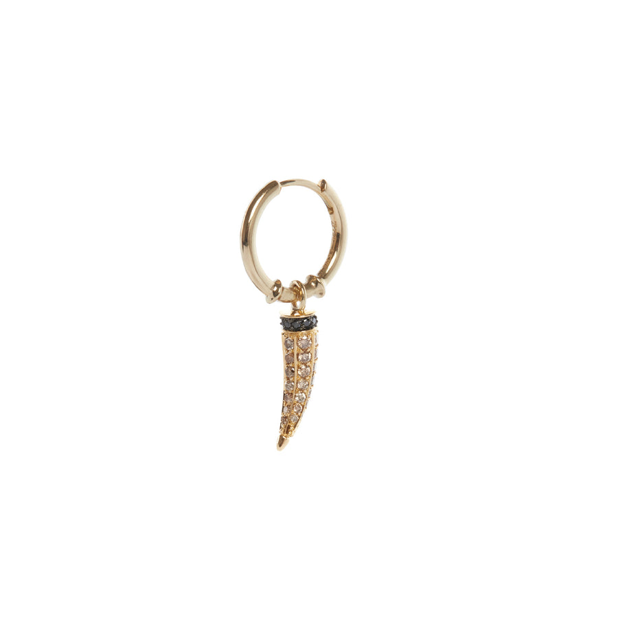 Ara Vartanian Horn Hoop Earring - Black and Brown Diamond - Earrings - Broken English Jewelry side view