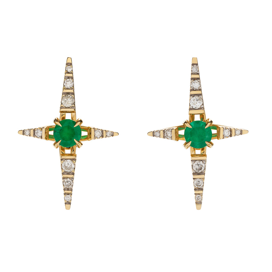 Ara Vartanian Emerald Pulsar Earrings front view