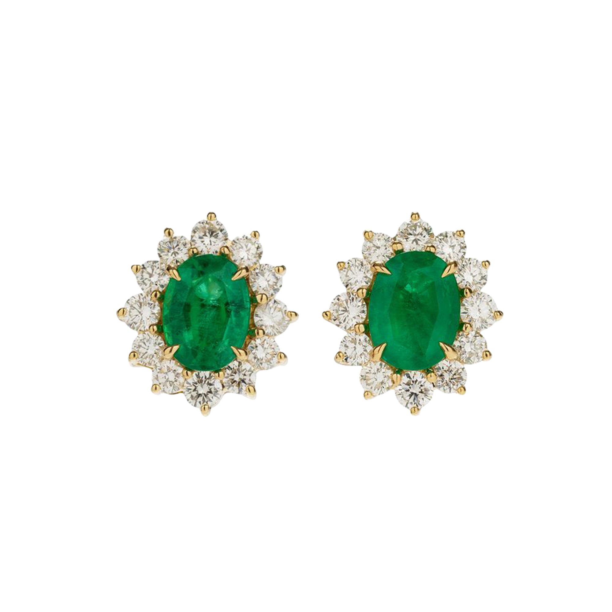 Emerald Floral Stud Earrings
