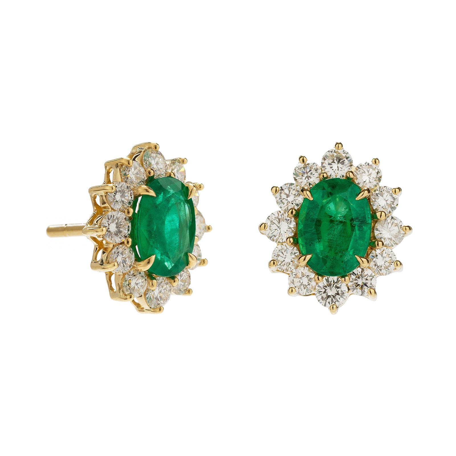 Emerald Floral Stud Earrings