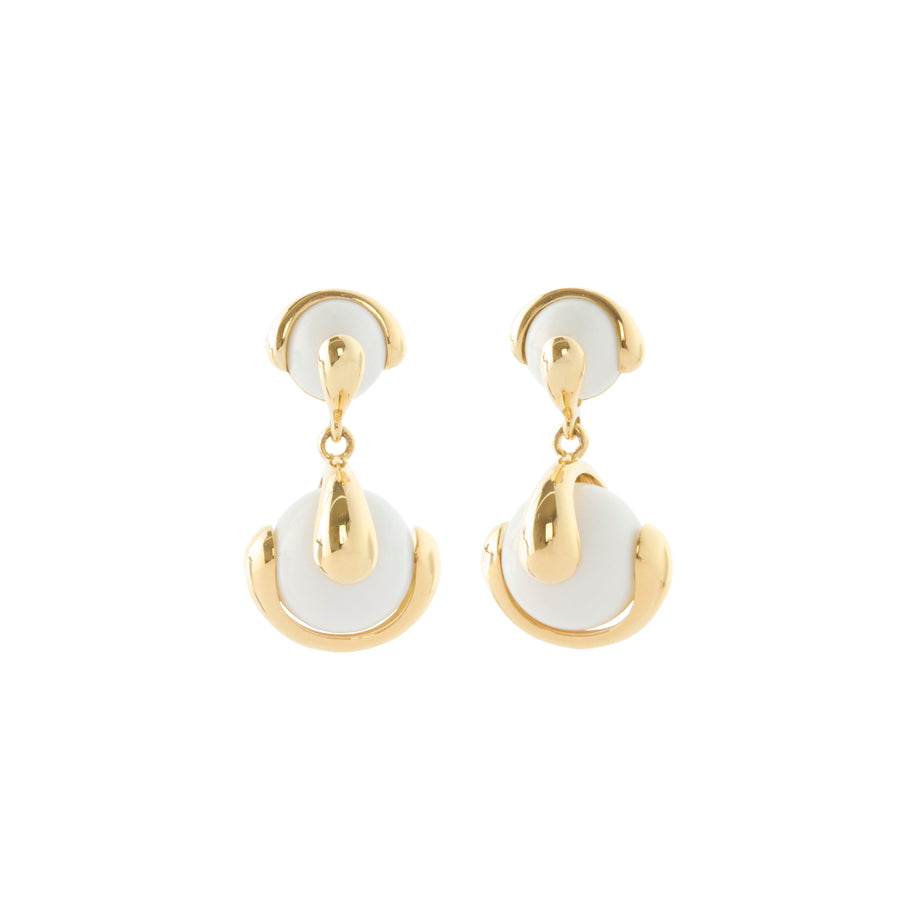 Cardan Earrings - White Agate