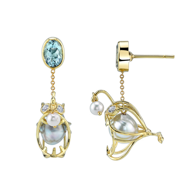 Daniela Villegas Tragonsitos Earrings front and side view