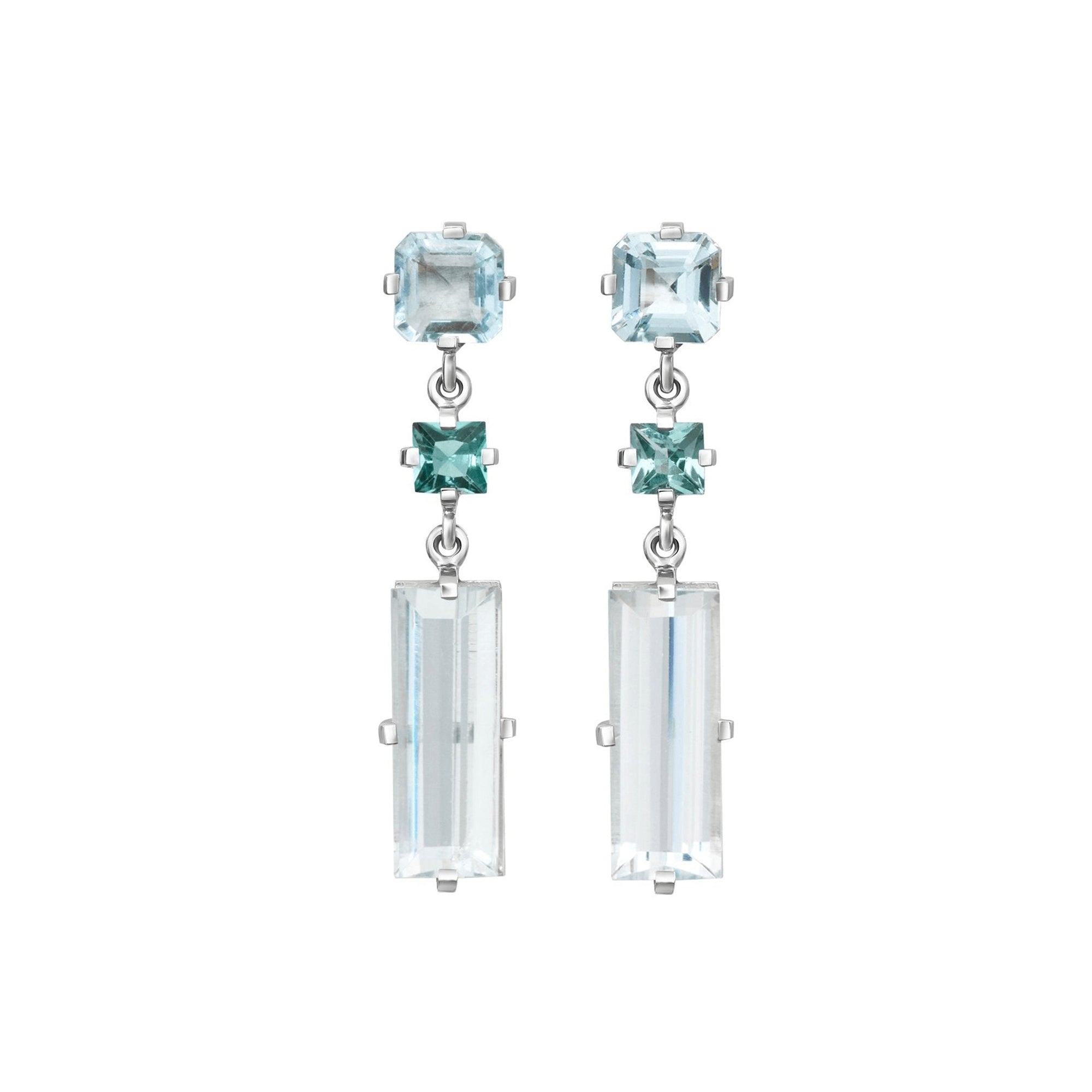 Aquamarine and Indicolite Elsa Earrings
