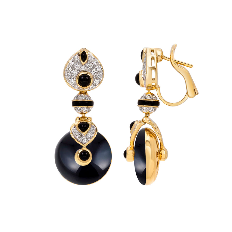 Baby Pneu Black Onyx Bead Set on earrings