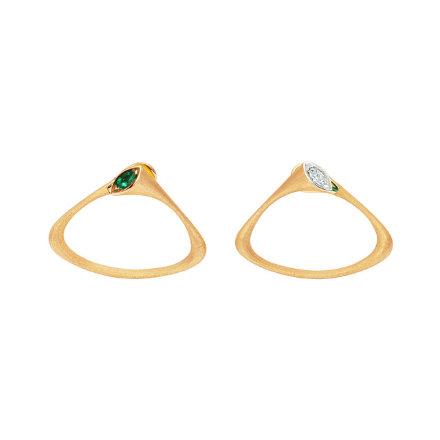 Mike Joseph Wrapped Earrings - Diamond and Emerald - Earrings - Broken English Jewelry front view