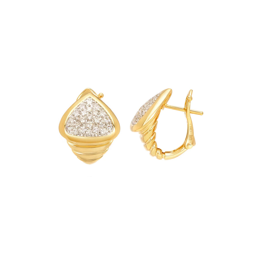 Marina B Trisola Huggie Earrings - Earrings - Broken English Jewelry front , side view