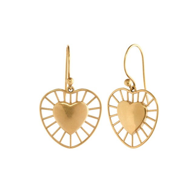 Radial Heart Earrings