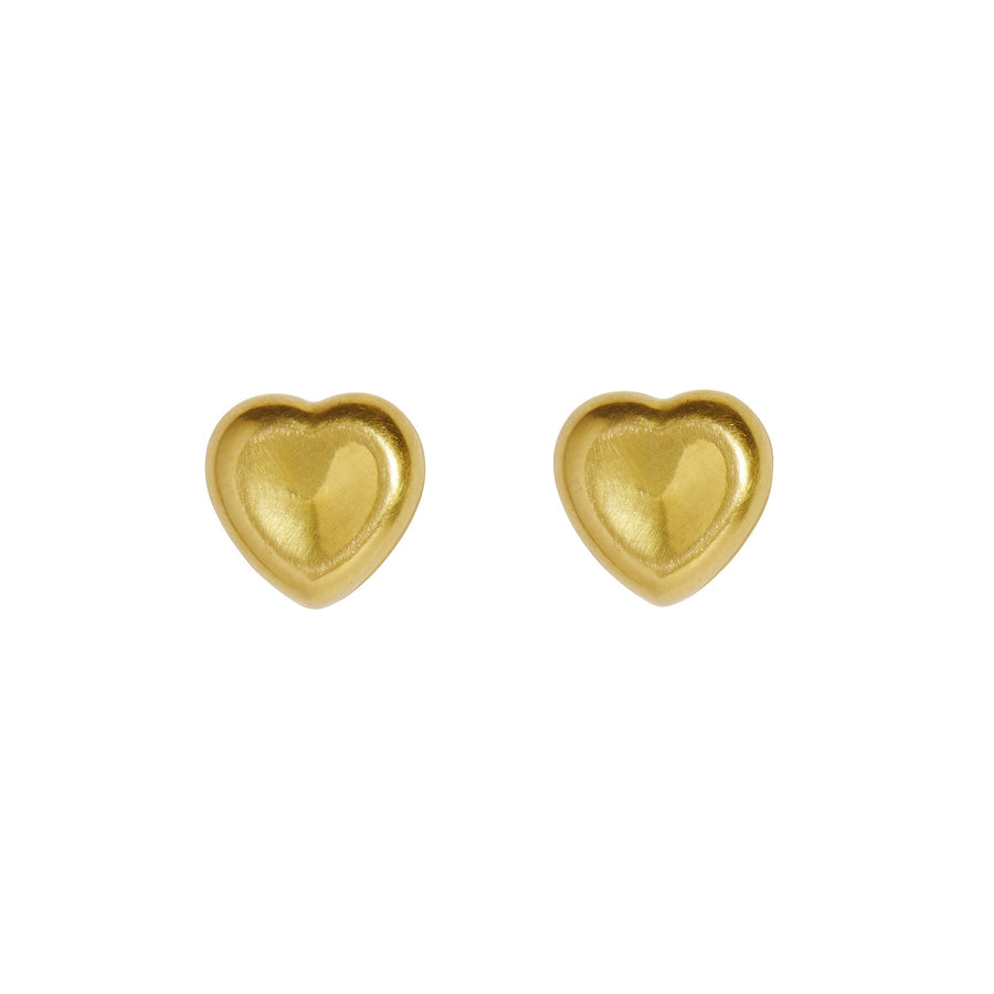 Christina Alexiou Puffy Heart Stud Earrings - Earrings - Broken English Jewelry front view