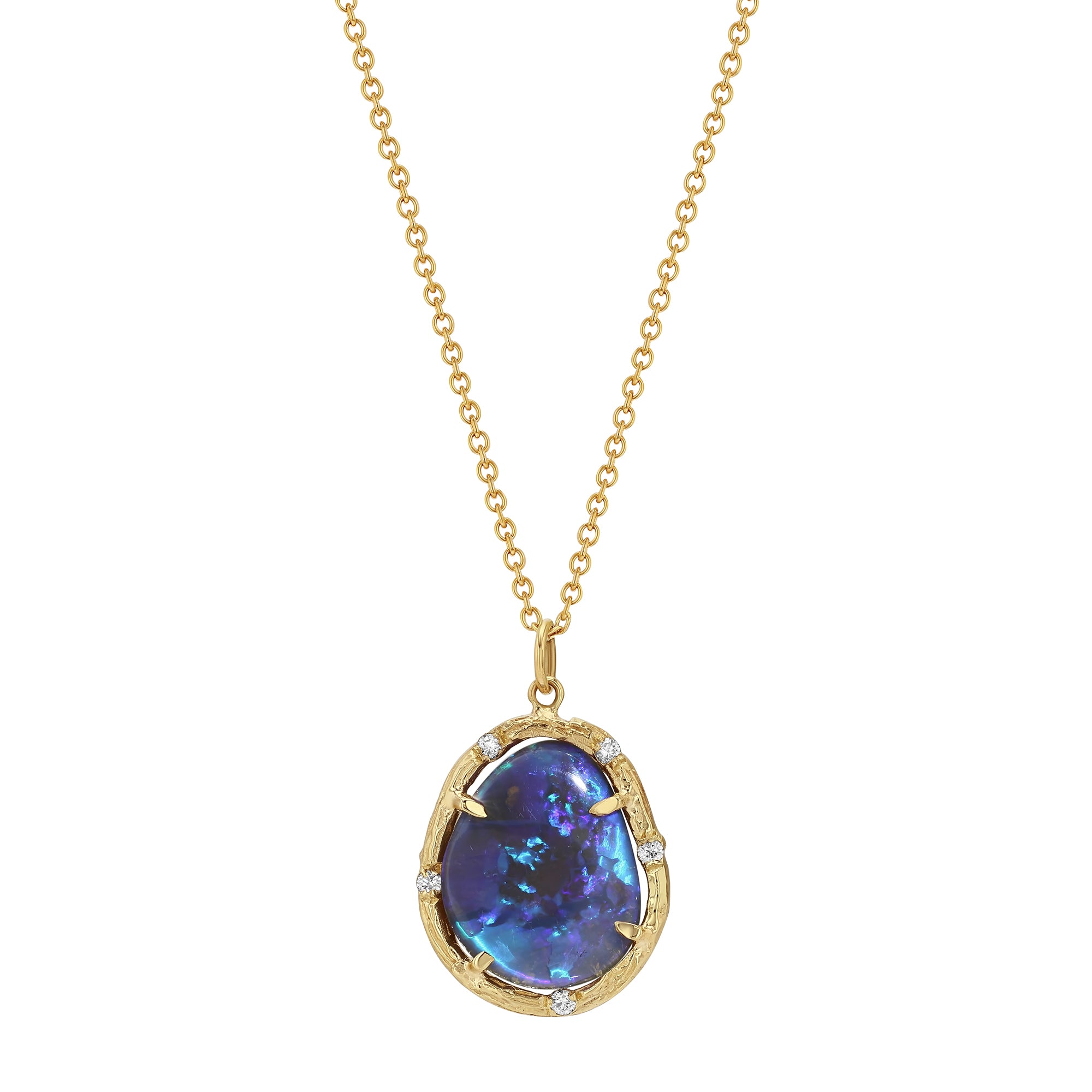 Celestia Opal and Diamond Necklace