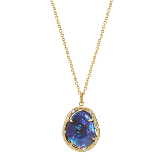 Celestia Opal and Diamond Necklace - Main Img