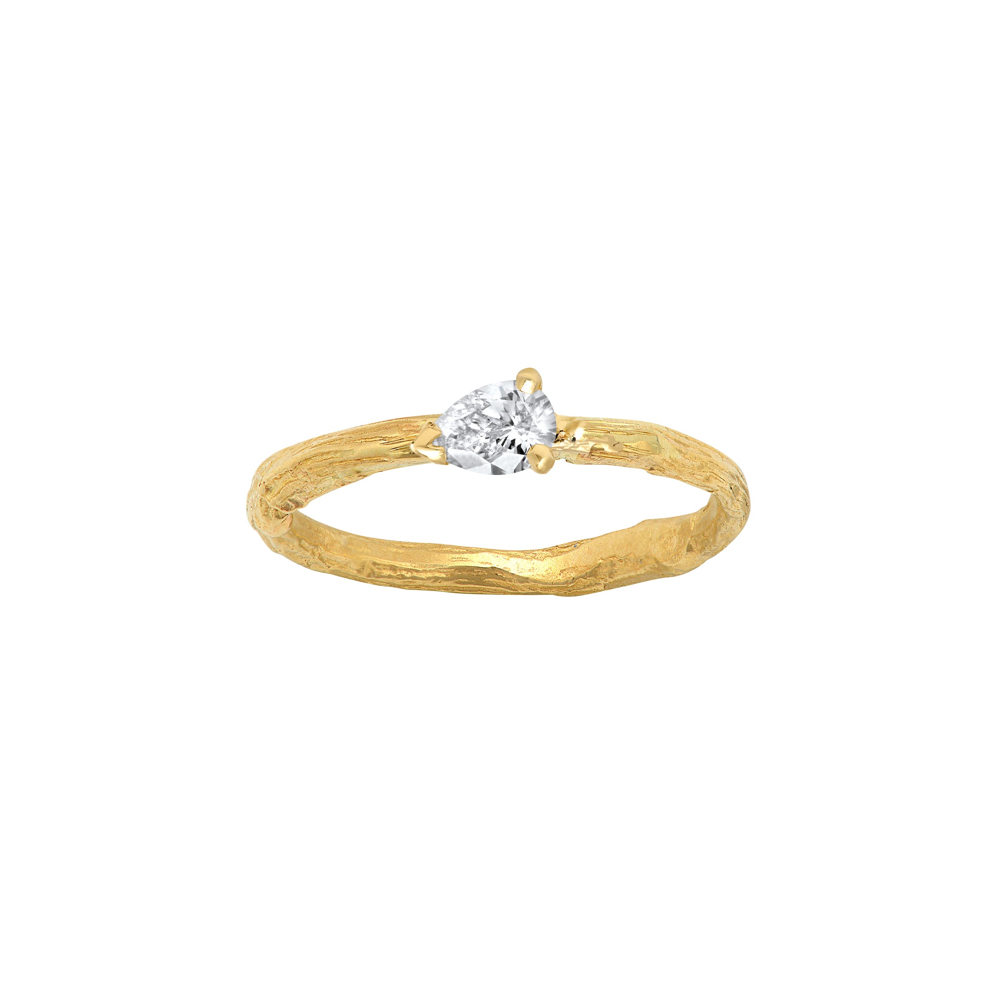 Diamond Pear Willow Ring
