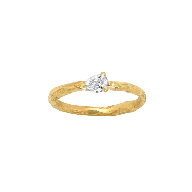 Diamond Pear Willow Ring