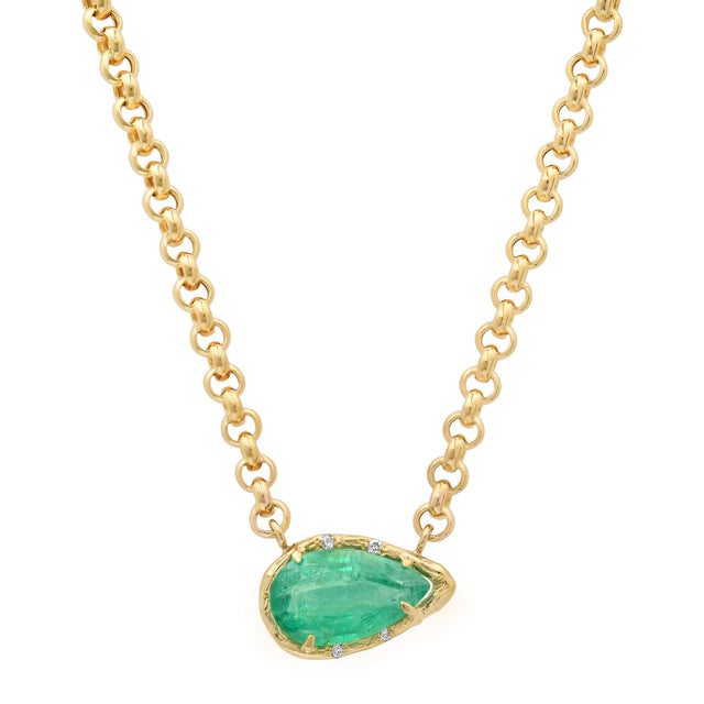 Emerald and Diamond Forest Necklace