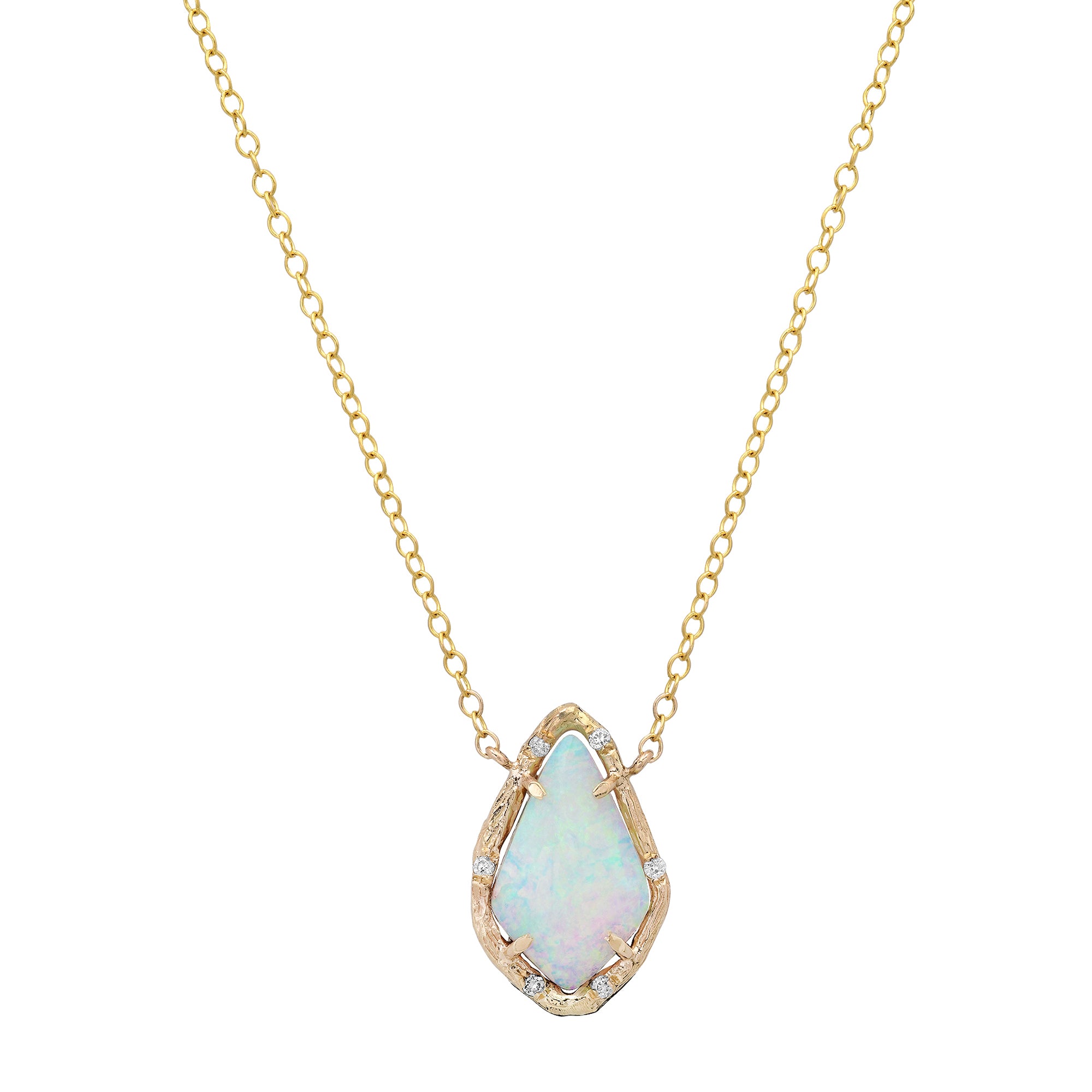 Opal and Diamond Kite Necklace