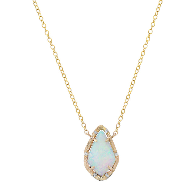 Opal and Diamond Kite Necklace
