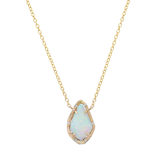 Opal and Diamond Kite Necklace - Main Img