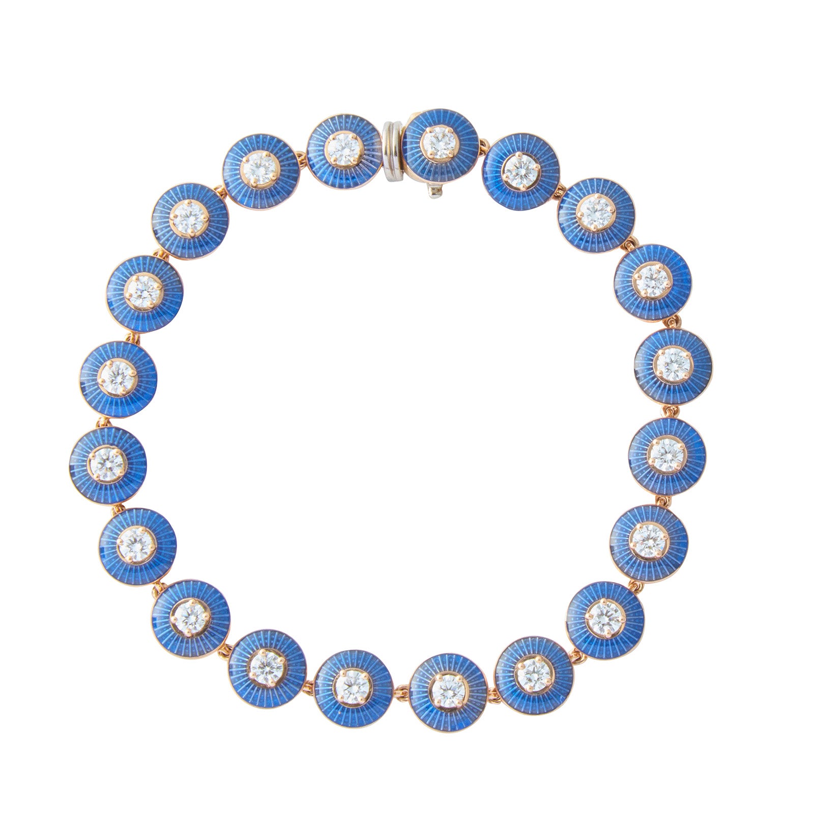 Selim Mouzannar Mina Diamond Bracelet - Navy Blue Enamel - Bracelets - Broken English Jewelry