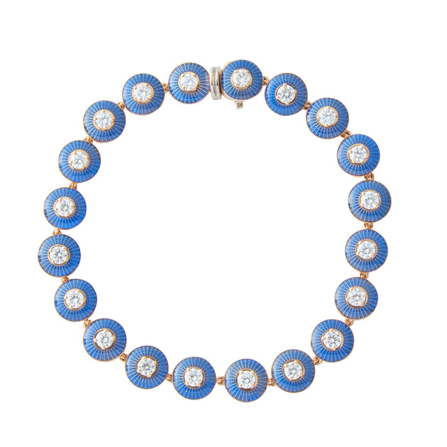 Selim Mouzannar Mina Diamond Bracelet - Navy Blue Enamel - Bracelets - Broken English Jewelry