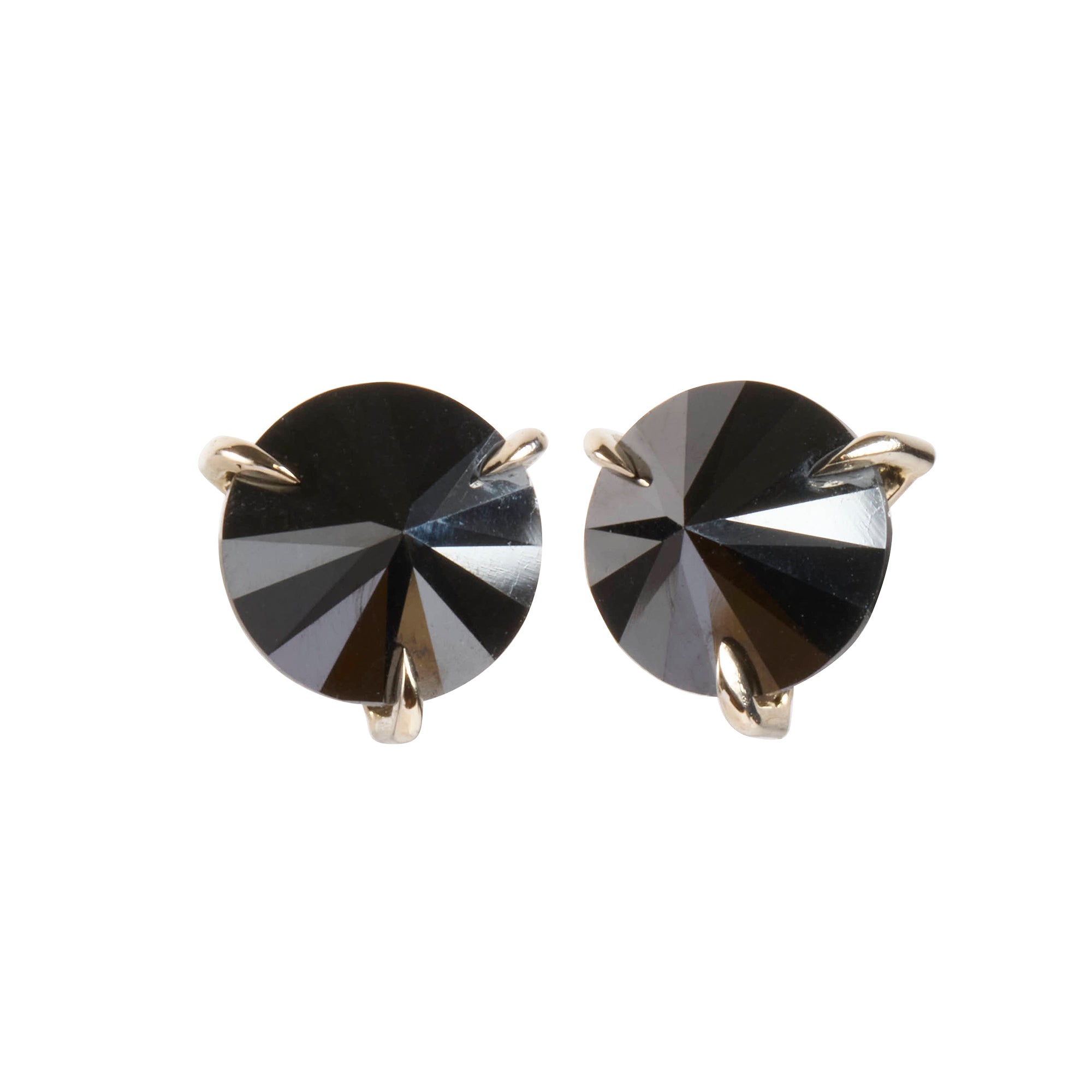 Black Diamond Pyramid Stud Earrings